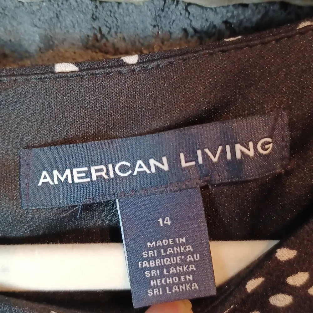 American Living sleeveless black  and white dress sz 14